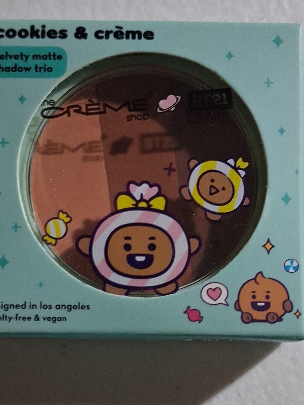 The Crème Shop x BT21 Cookies & Crème Matte Eyeshadow Trio - Brown
